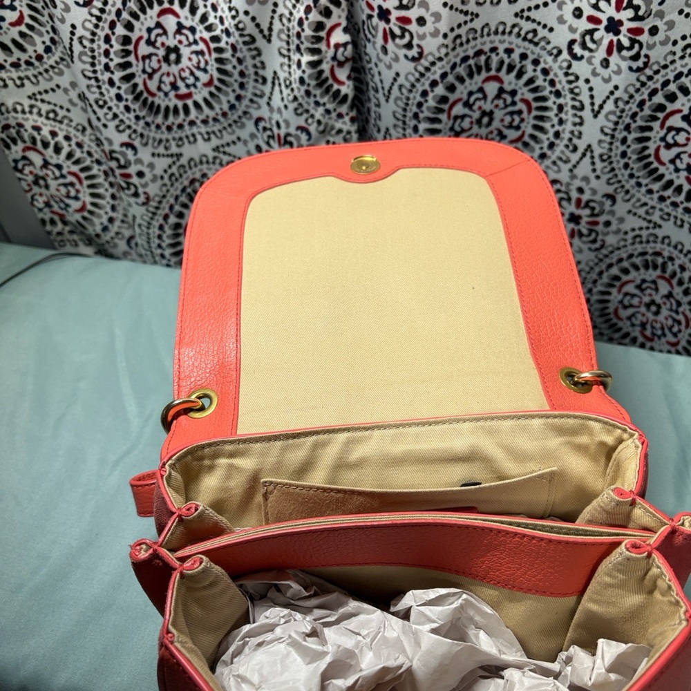 See by Chloé Hana Medium Leather & Suede Shoulder Bag - Coral Pink Boho - Picture 6 of 6